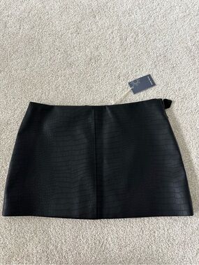 Black Faux-Croc Mini Skirt NWT size Medium